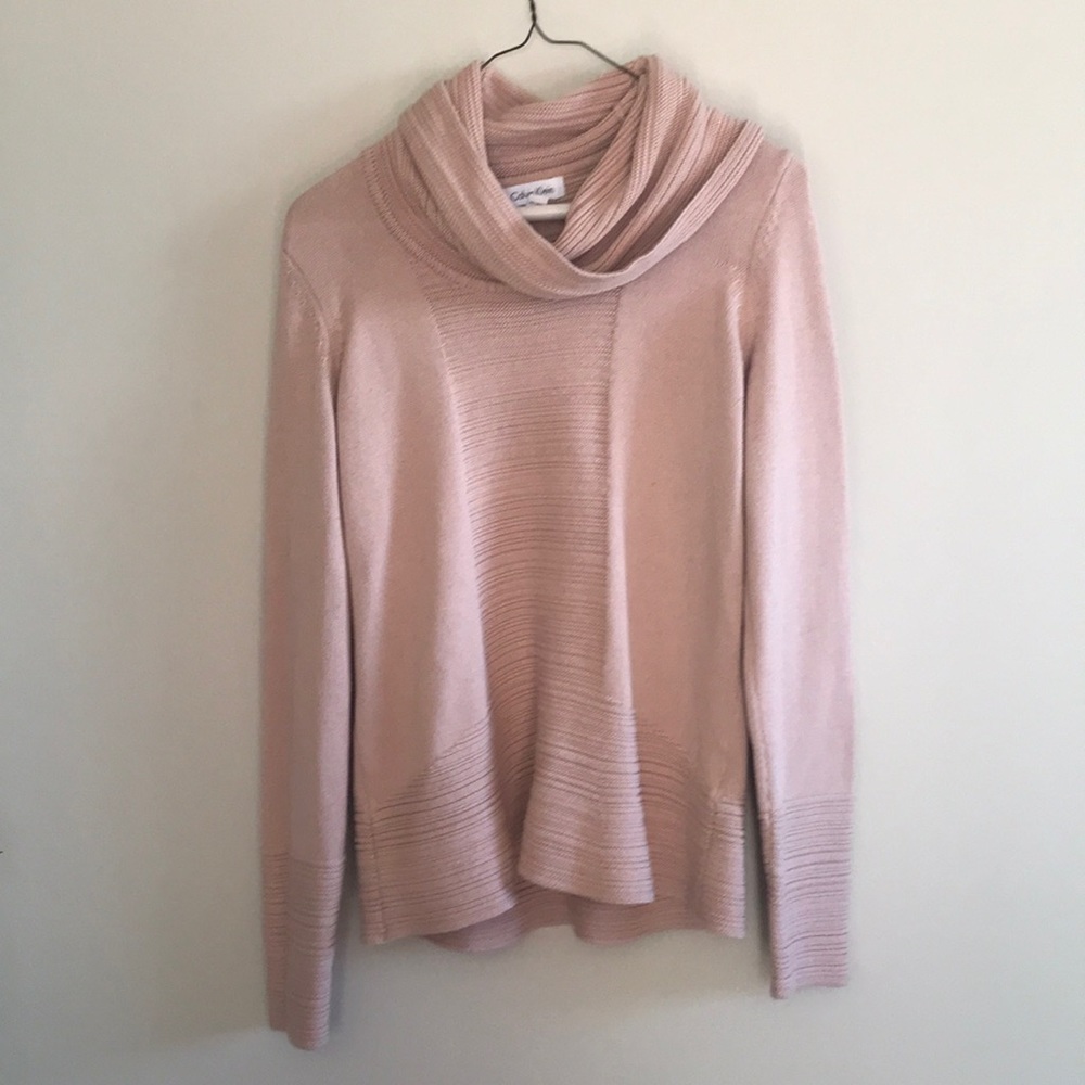 Calvin Klein blush cowl neck sweater